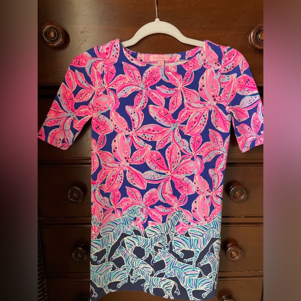 Lilly Pulitzer Pink and Blue Floral Kids Dress size 8/10